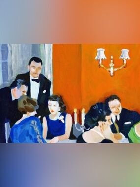 ORIGINAL PAINTING - “Cocktail Party” - Tali Yalonetzki - Acrylic on Wood Panel